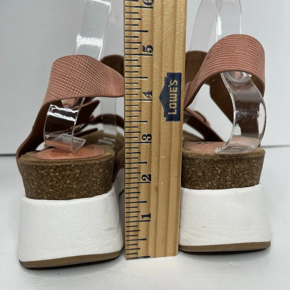 Sofft Sandals Womens 9 M Castello Ankle Strap Earth Leather Comfort Wedge Heels